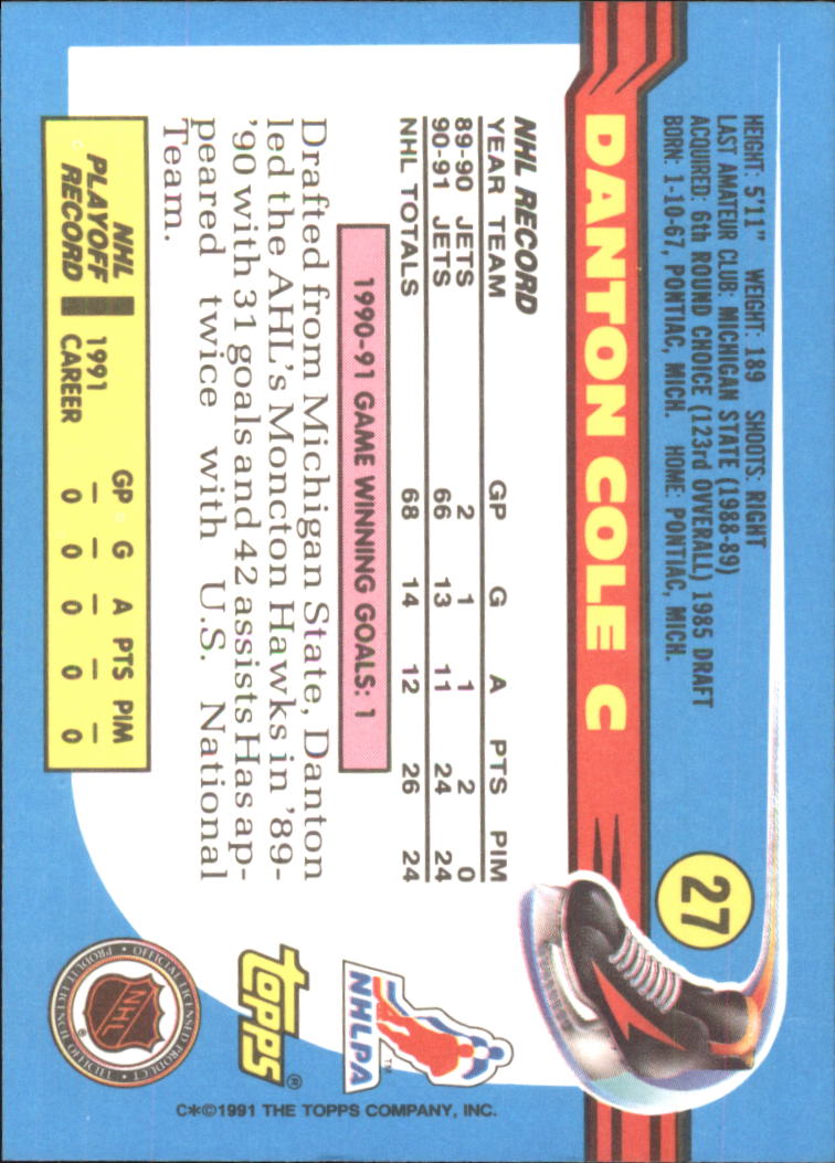 1991-92 Topps Hockey (Pick Card From List 1-307) C60 05-24 - Picture 39 of 495