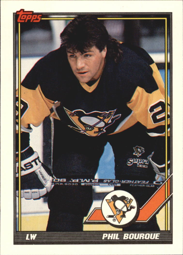 1991-92 Topps #33 Phil Bourque UER/(Born Chelmford,/should be Chelmsford)