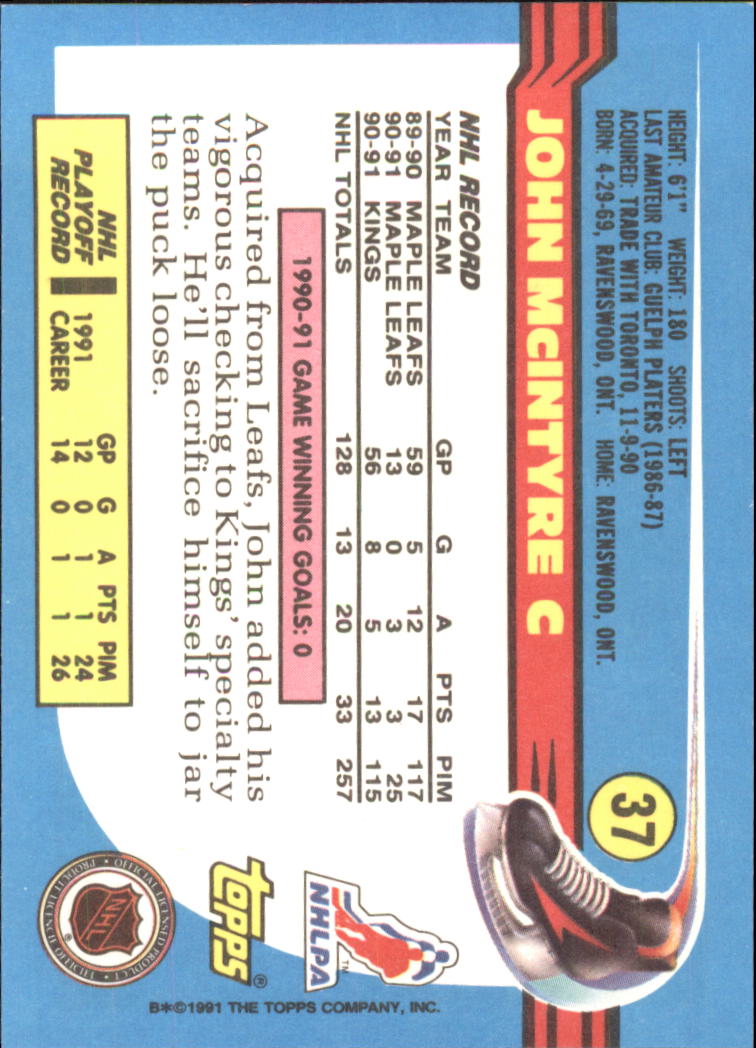 1991-92 Topps Hockey (Pick Card From List 1-307) C60 05-24 - Picture 55 of 495