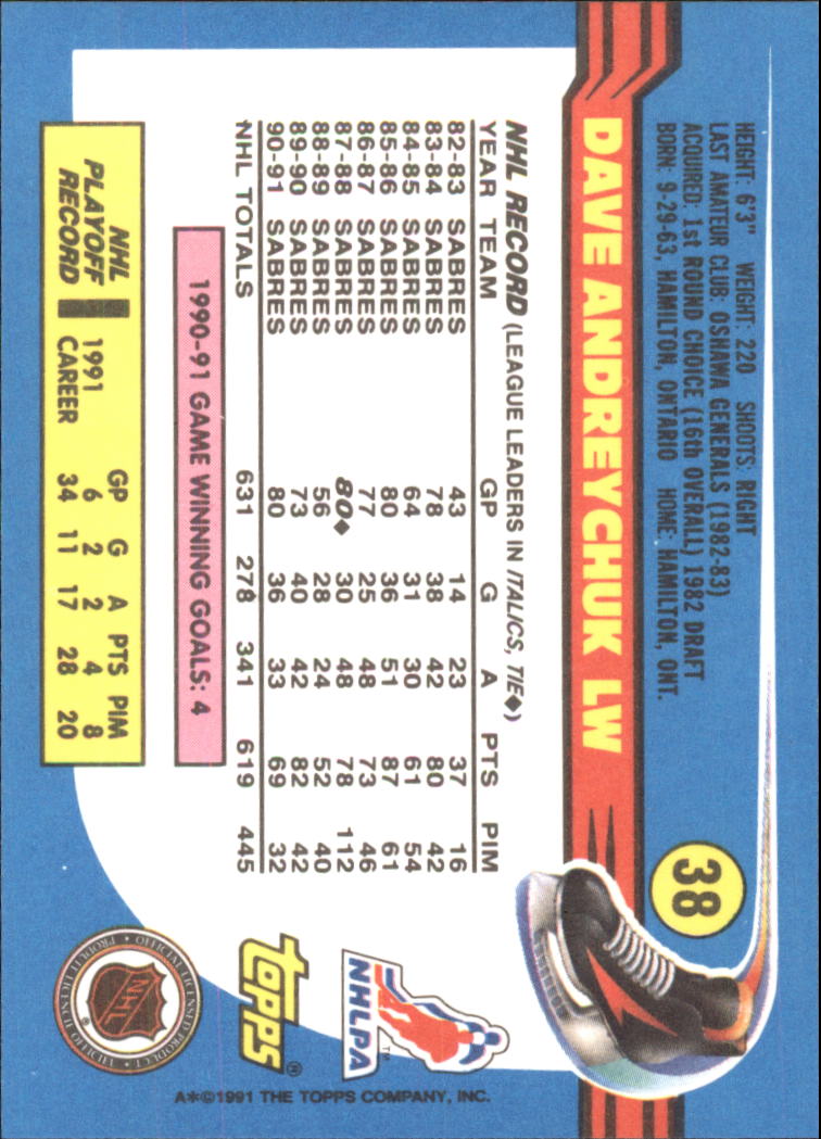 1991-92 Topps Hockey (Pick Card From List 1-307) C60 05-24 - Picture 57 of 495