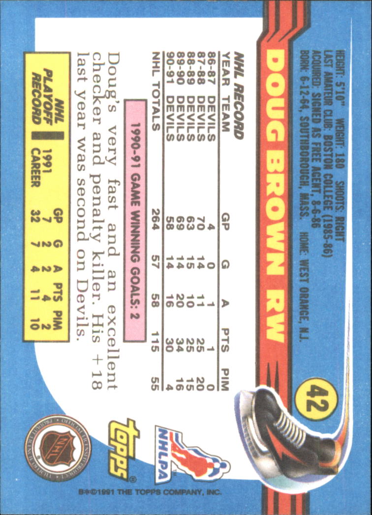1991-92 Topps Hockey (Pick Card From List 1-307) C60 05-24 - Picture 63 of 495