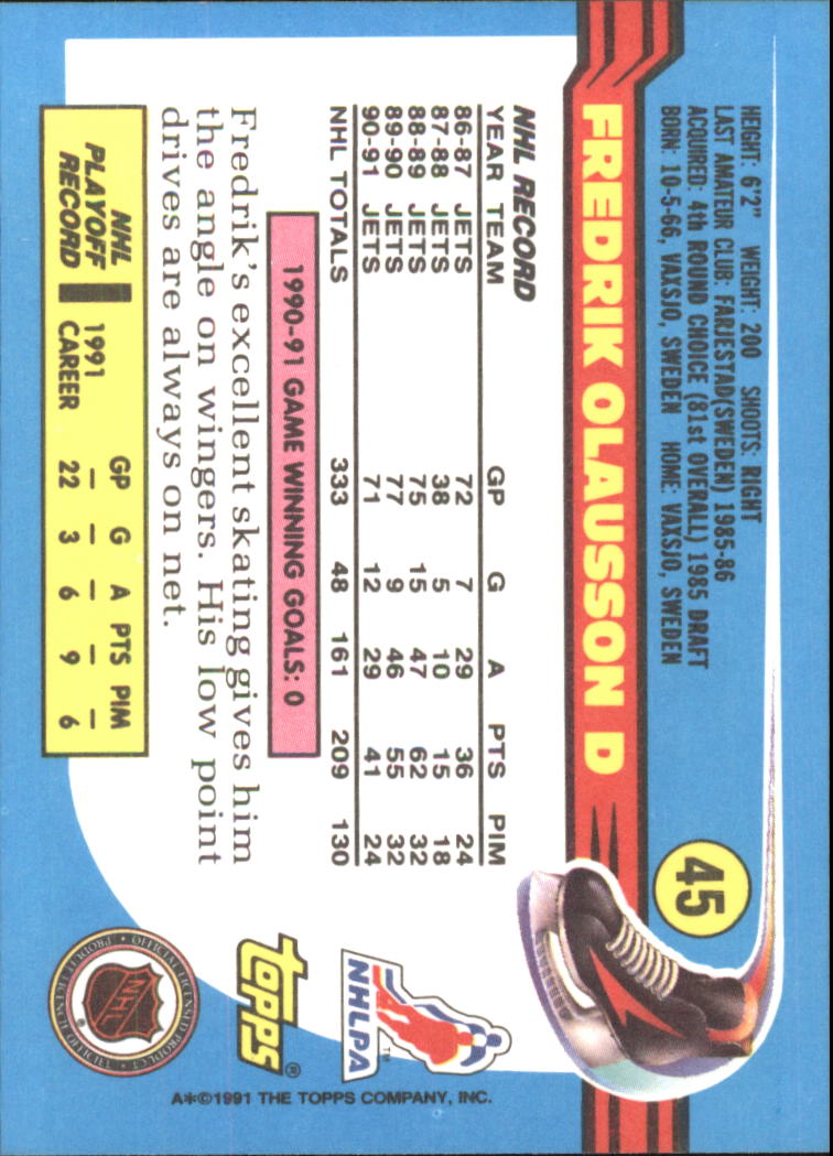 1991-92 Topps Hockey (Pick Card From List 1-307) C60 05-24 - Picture 67 of 495