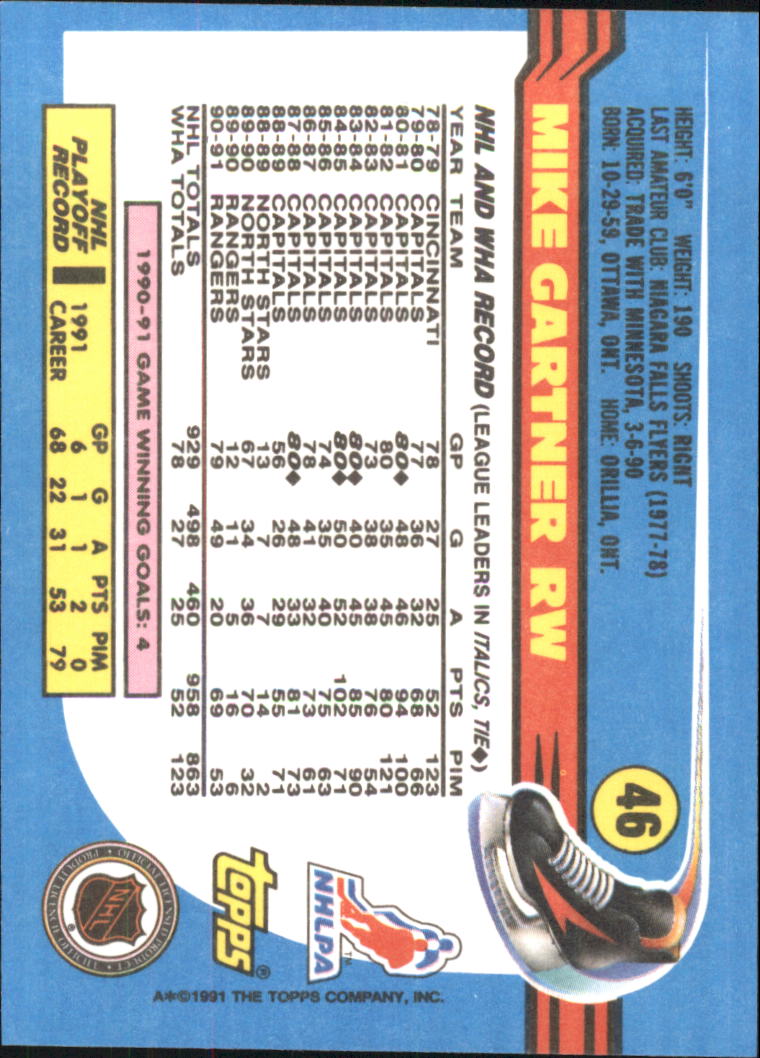 1991-92 Topps Hockey (Pick Card From List 1-307) C60 05-24 - Picture 69 of 495