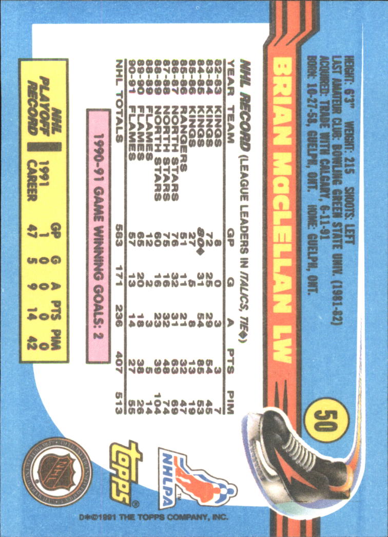 1991-92 Topps Hockey (Pick Card From List 1-307) C60 05-24 - Picture 75 of 495