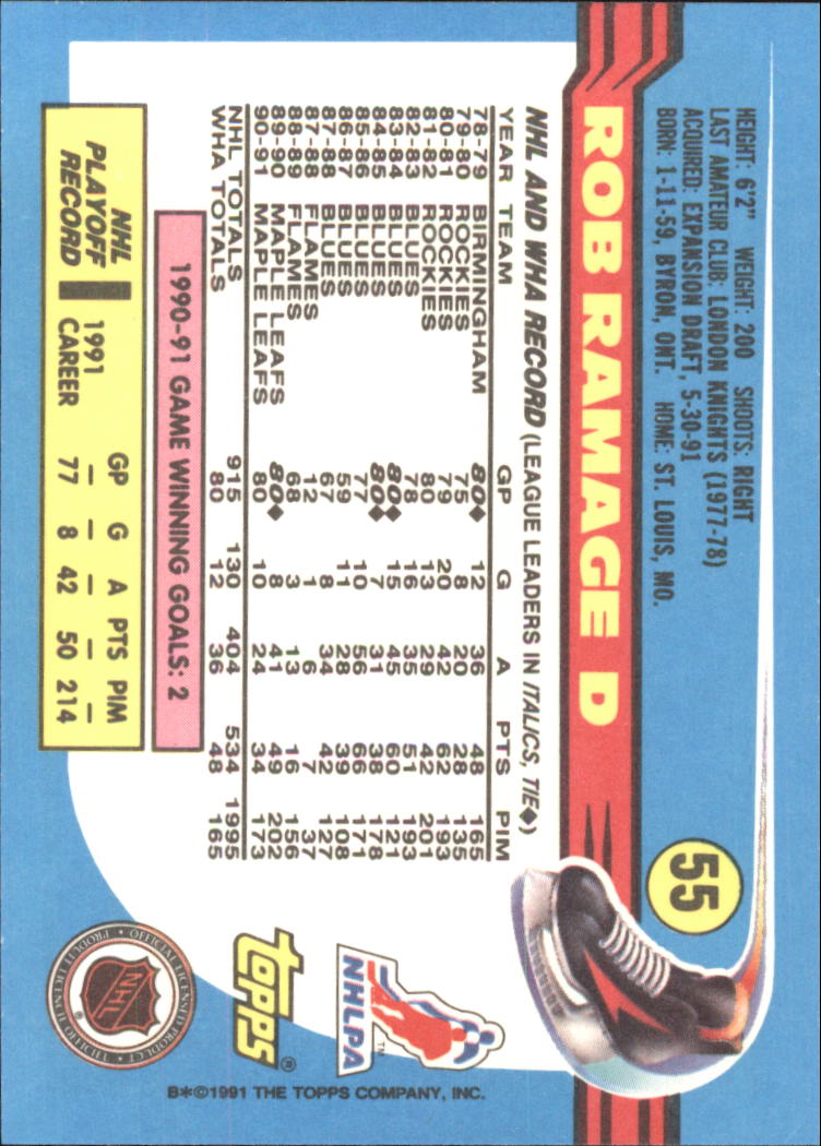 1991-92 Topps Hockey (Pick Card From List 1-307) C60 05-24 - Picture 85 of 495