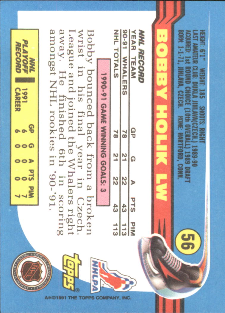 1991-92 Topps Hockey (Pick Card From List 1-307) C60 05-24 - Picture 87 of 495