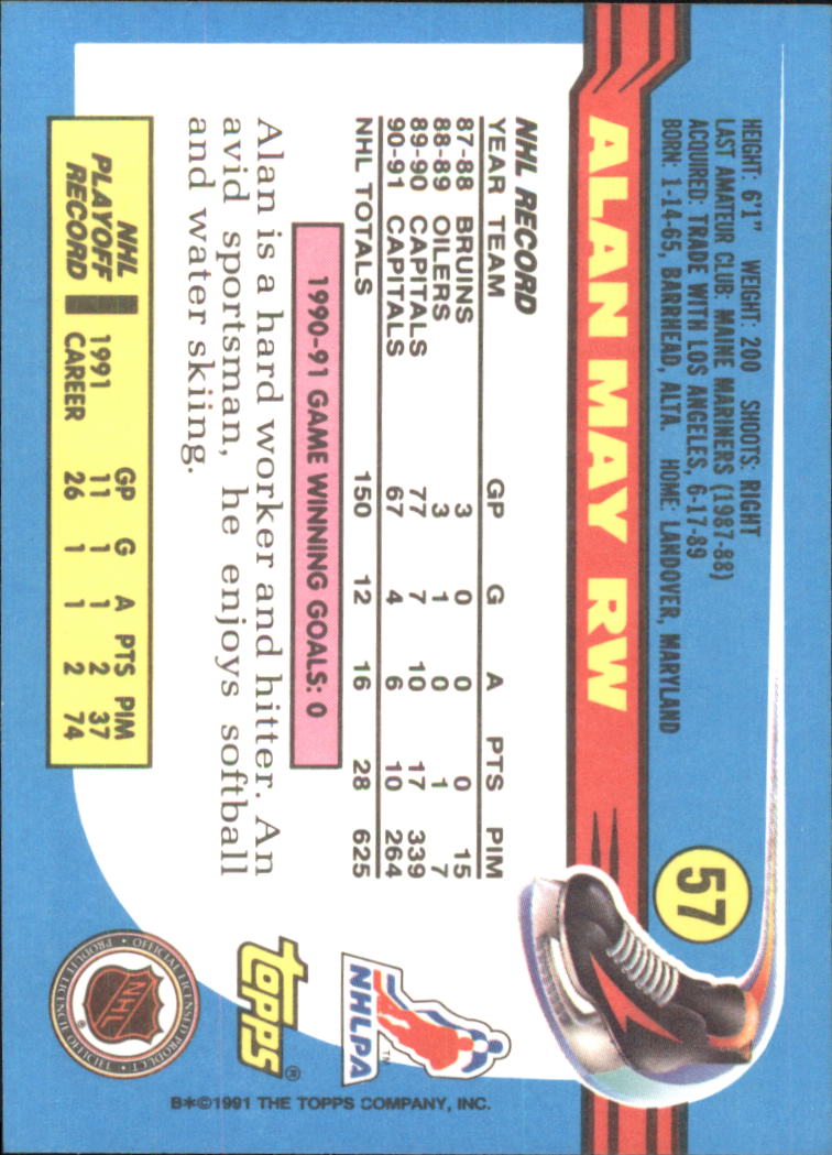 1991-92 Topps Hockey (Pick Card From List 1-307) C60 05-24 - Picture 89 of 495