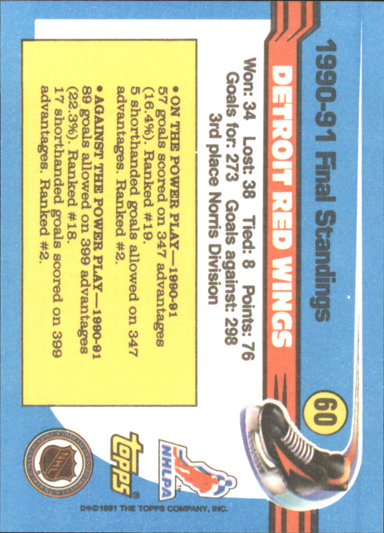 1991-92 Topps Hockey (Pick Card From List 1-307) C60 05-24 - Picture 95 of 495