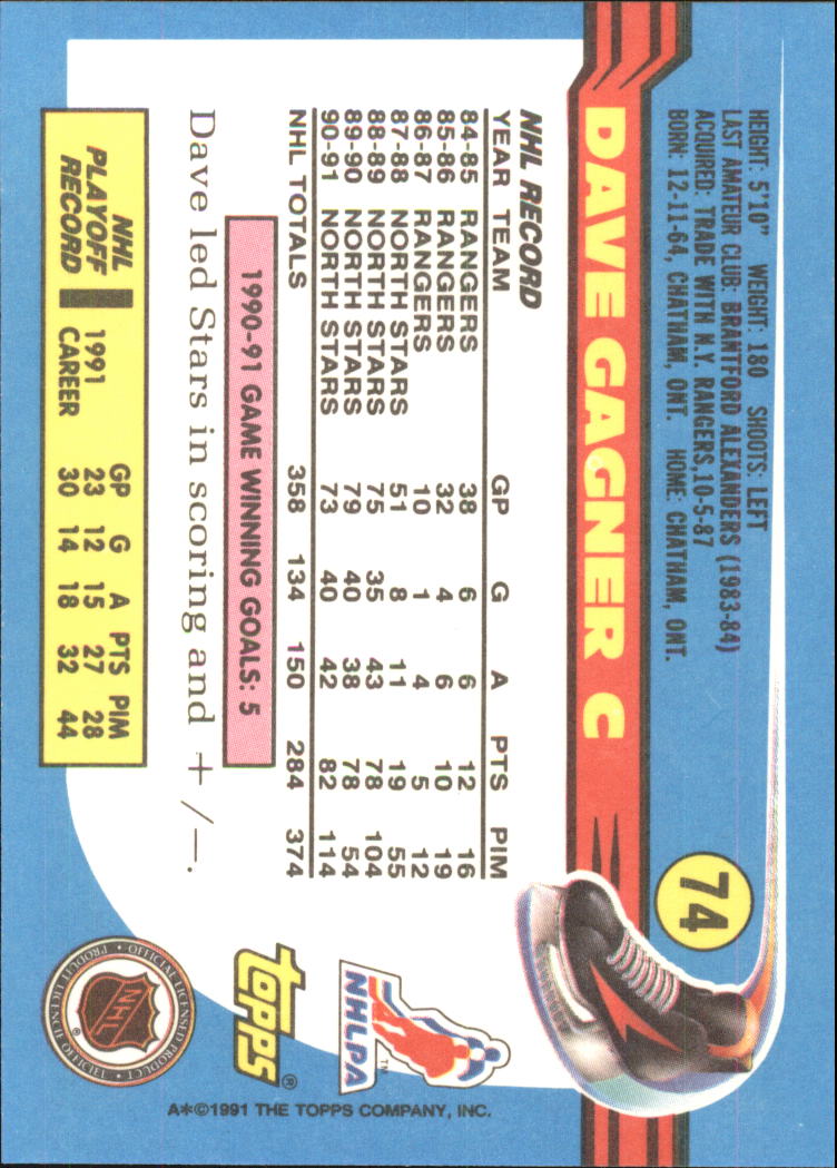 1991-92 Topps Hockey (Pick Card From List 1-307) C60 05-24 - Picture 117 of 495