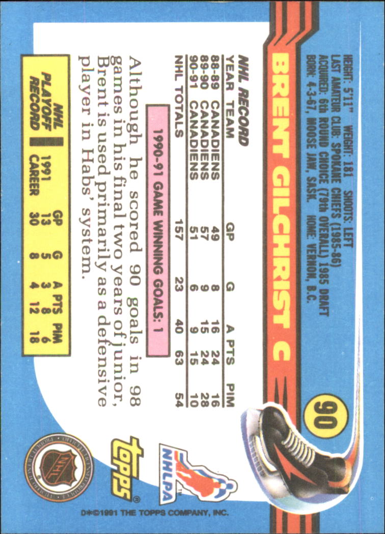 1991-92 Topps Hockey (Pick Card From List 1-307) C60 05-24 - Picture 143 of 495