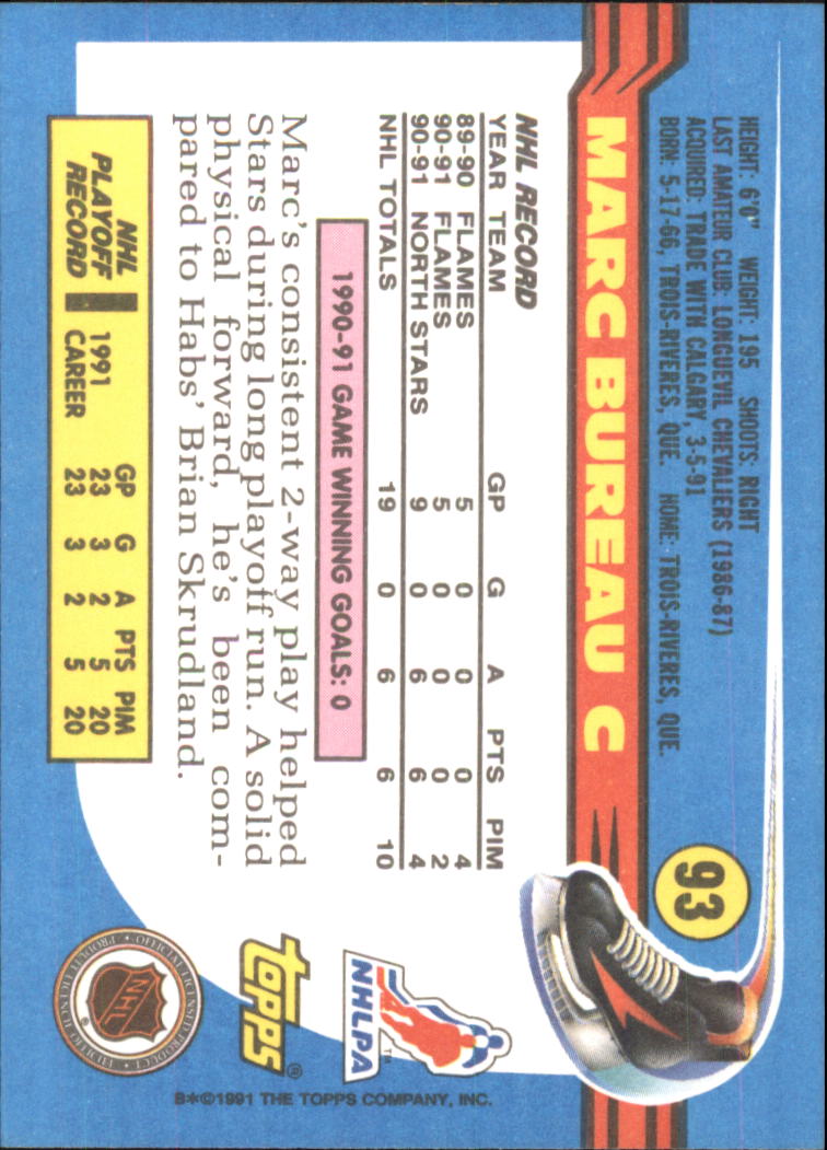 1991-92 Topps Hockey (Pick Card From List 1-307) C60 05-24 - Picture 149 of 495