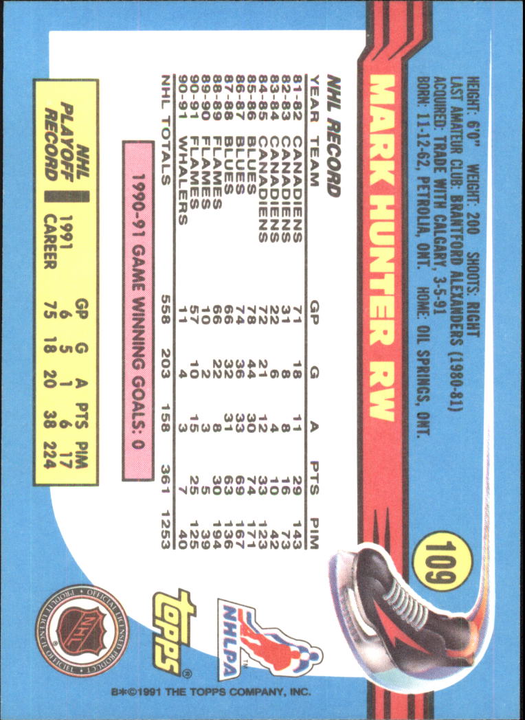 1991-92 Topps Hockey (Pick Card From List 1-307) C60 05-24 - Picture 173 of 495