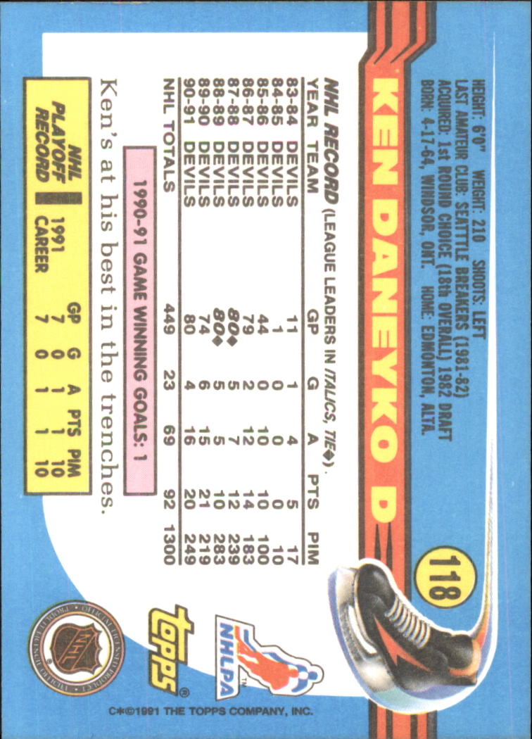 1991-92 Topps Hockey (Pick Card From List 1-307) C60 05-24 - Picture 189 of 495