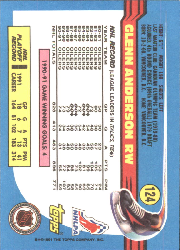 1991-92 Topps Hockey (Pick Card From List 1-307) C60 05-24 - Picture 197 of 495