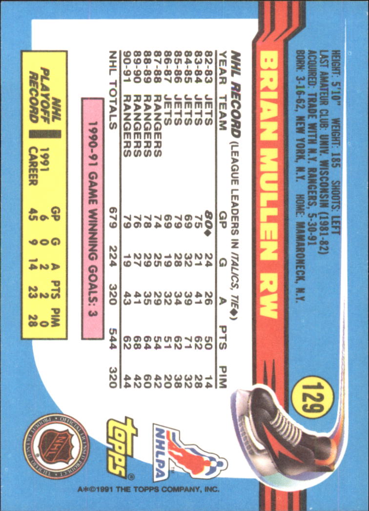 1991-92 Topps Hockey (Pick Card From List 1-307) C60 05-24 - Picture 203 of 495