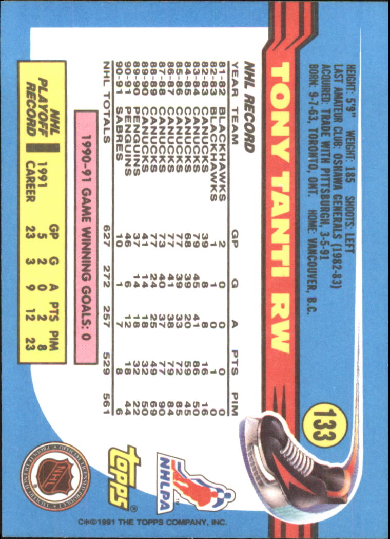 1991-92 Topps Hockey (Pick Card From List 1-307) C60 05-24 - Picture 209 of 495