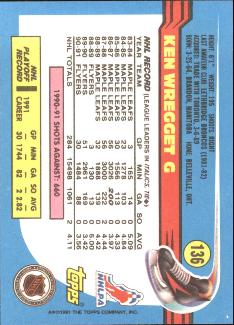 1991-92 Topps Hockey (Pick Card From List 1-307) C60 05-24 - Picture 215 of 495