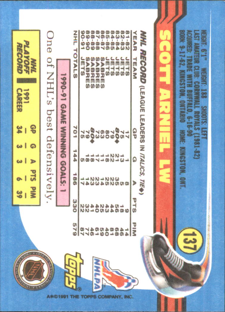 1991-92 Topps Hockey (Pick Card From List 1-307) C60 05-24 - Picture 217 of 495