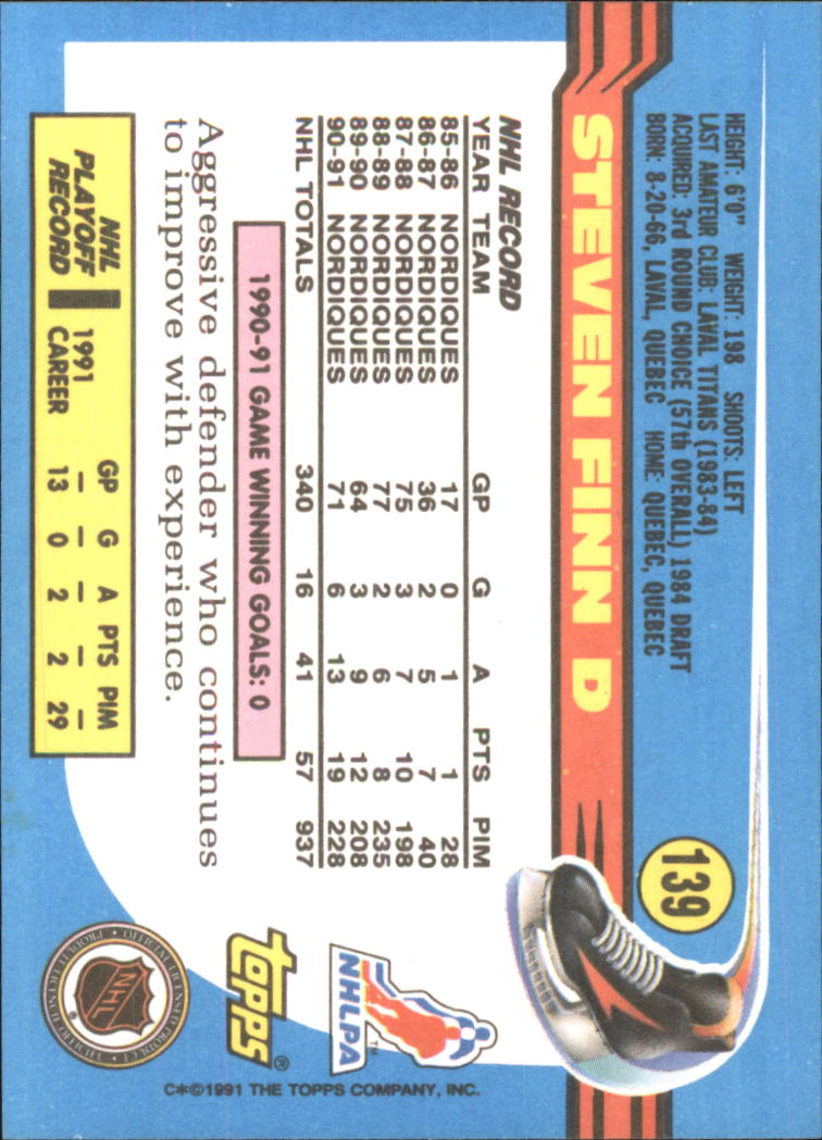 1991-92 Topps Hockey (Pick Card From List 1-307) C60 05-24 - Picture 219 of 495