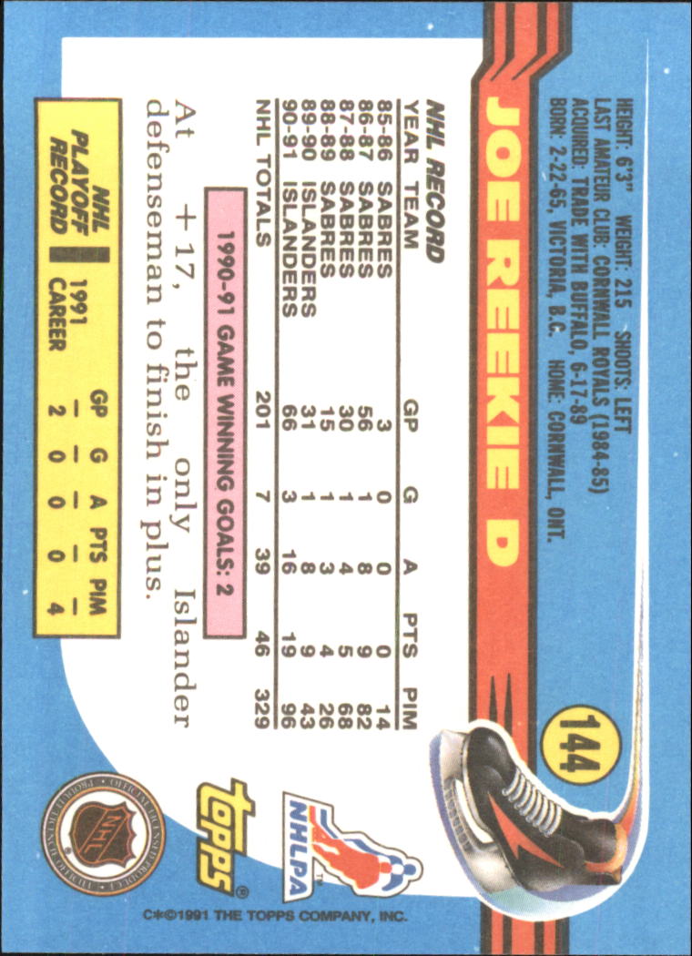 1991-92 Topps Hockey (Pick Card From List 1-307) C60 05-24 - Picture 229 of 495