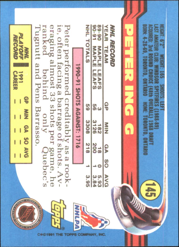 1991-92 Topps Hockey (Pick Card From List 1-307) C60 05-24 - Picture 231 of 495