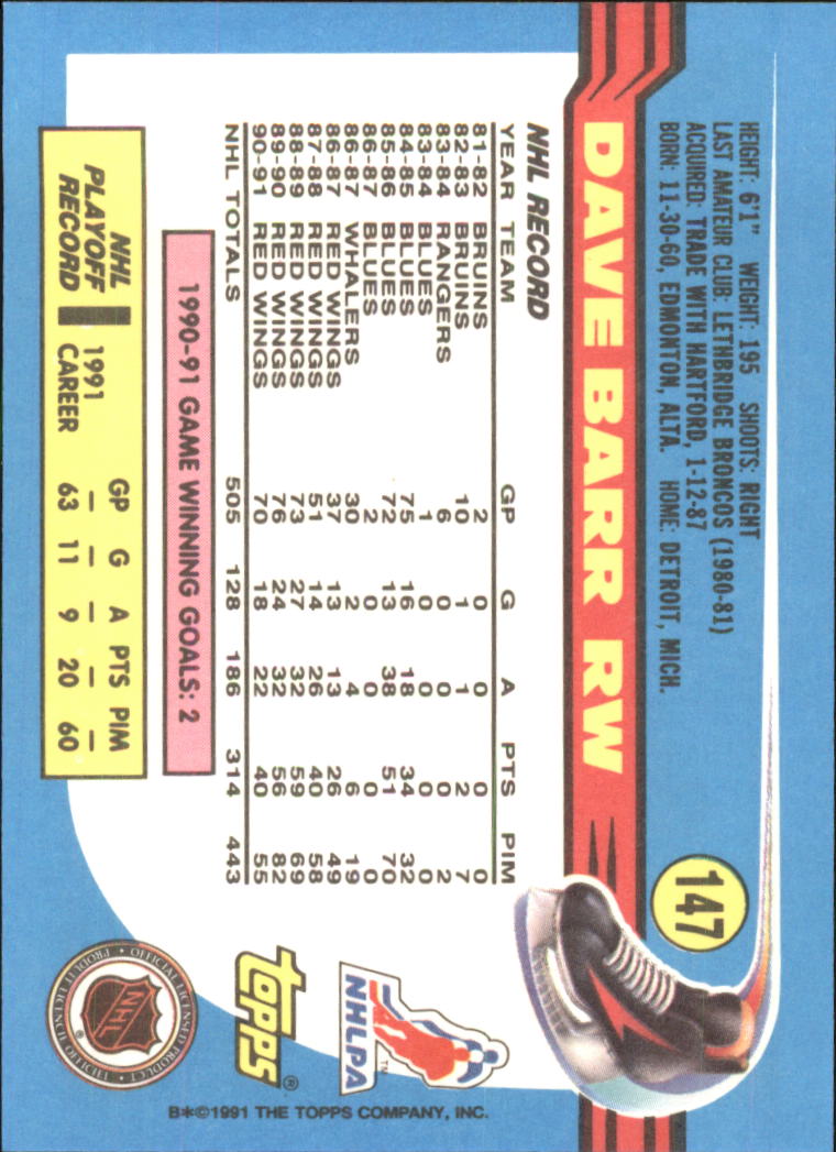 1991-92 Topps Hockey (Pick Card From List 1-307) C60 05-24 - Picture 235 of 495