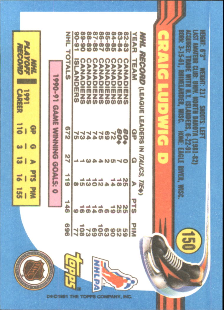 1991-92 Topps Hockey (Pick Card From List 1-307) C60 05-24 - Picture 241 of 495
