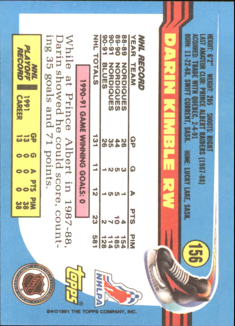 1991-92 Topps Hockey (Pick Card From List 1-307) C60 05-24 - Picture 251 of 495