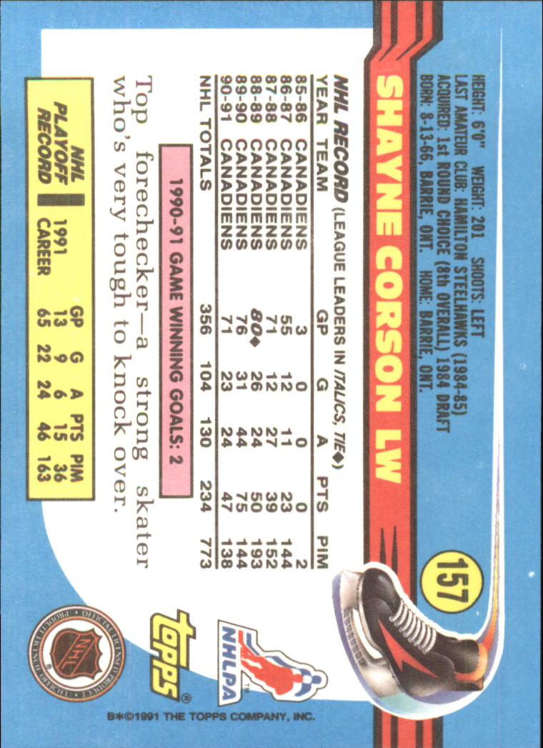 1991-92 Topps Hockey (Pick Card From List 1-307) C60 05-24 - Picture 253 of 495