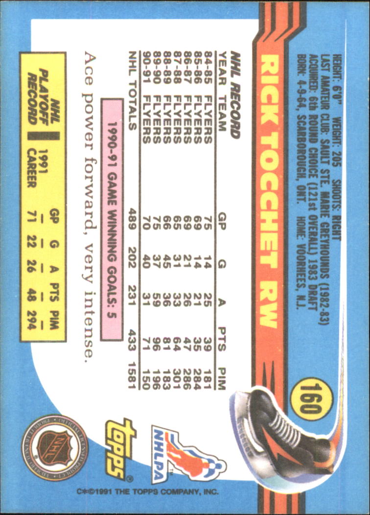 1991-92 Topps Hockey (Pick Card From List 1-307) C60 05-24 - Picture 259 of 495