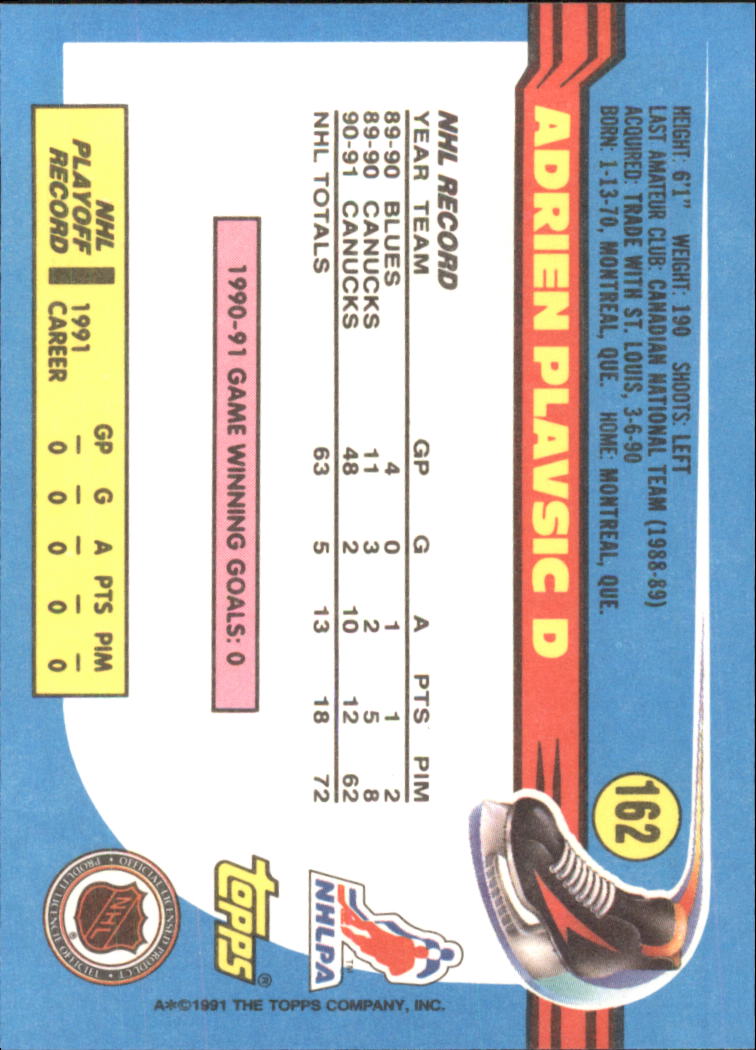 1991-92 Topps Hockey (Pick Card From List 1-307) C60 05-24 - Picture 263 of 495