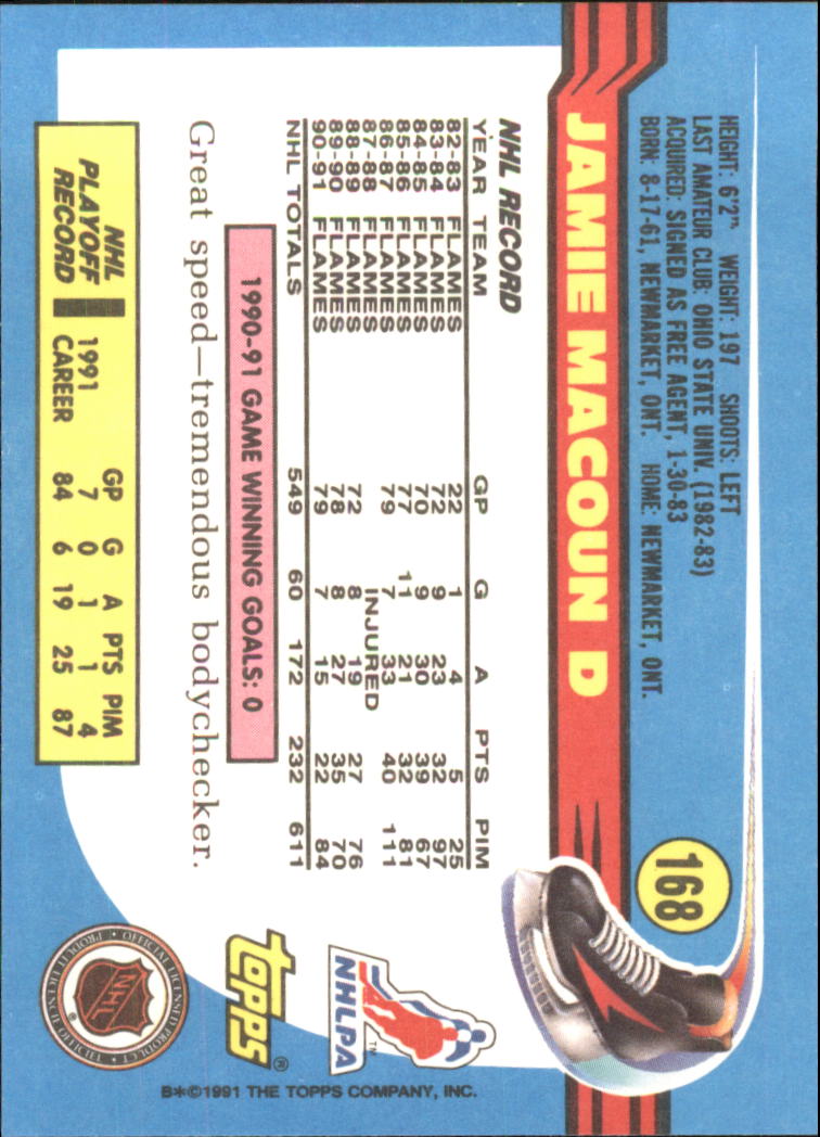1991-92 Topps Hockey (Pick Card From List 1-307) C60 05-24 - Picture 273 of 495