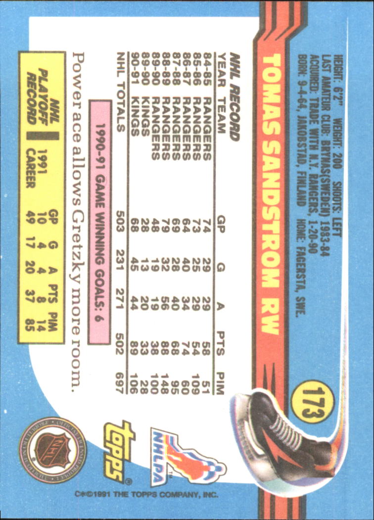 1991-92 Topps Hockey (Pick Card From List 1-307) C60 05-24 - Picture 281 of 495
