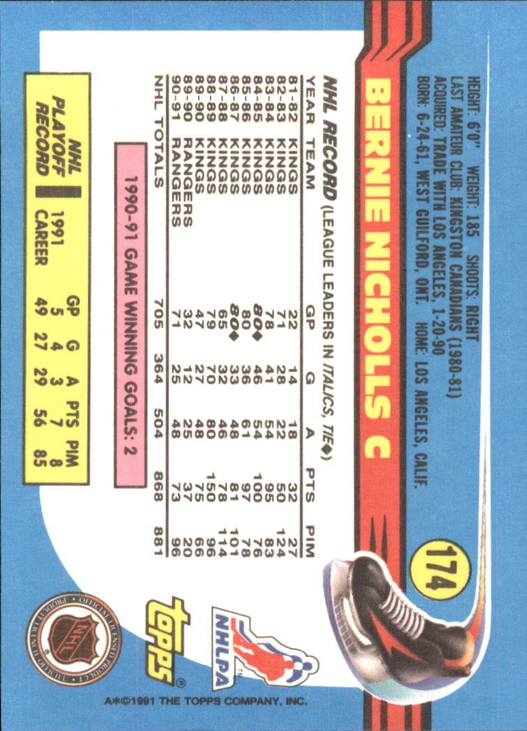 1991-92 Topps Hockey (Pick Card From List 1-307) C60 05-24 - Picture 283 of 495