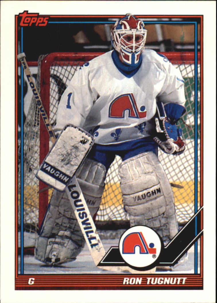 1991-92 Topps #181 Ron Tugnutt UER/(Birthplace and home/should be Ontario not Quebec)