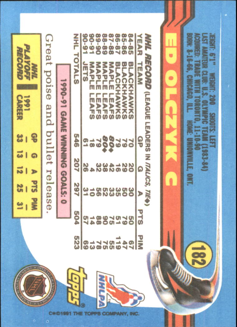 1991-92 Topps Hockey (Pick Card From List 1-307) C60 05-24 - Picture 297 of 495