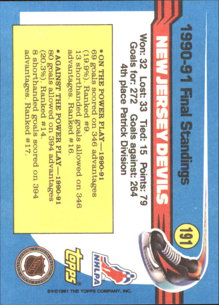 1991-92 Topps Hockey (Pick Card From List 1-307) C60 05-24 - Picture 309 of 495