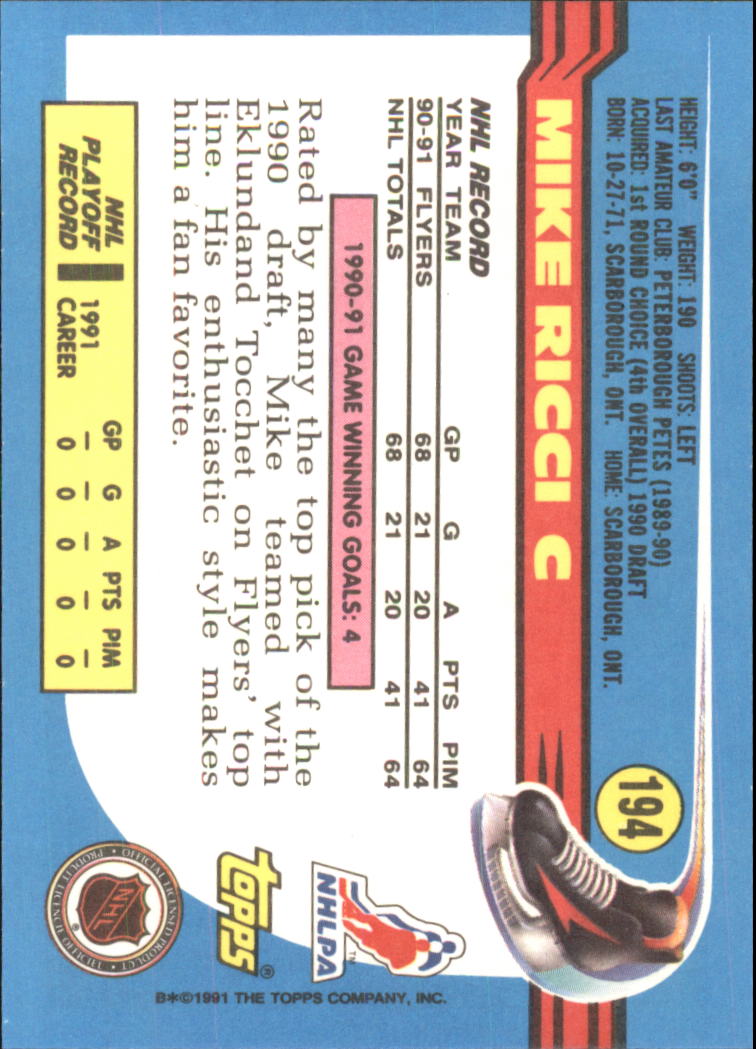 1991-92 Topps Hockey (Pick Card From List 1-307) C60 05-24 - Picture 315 of 495