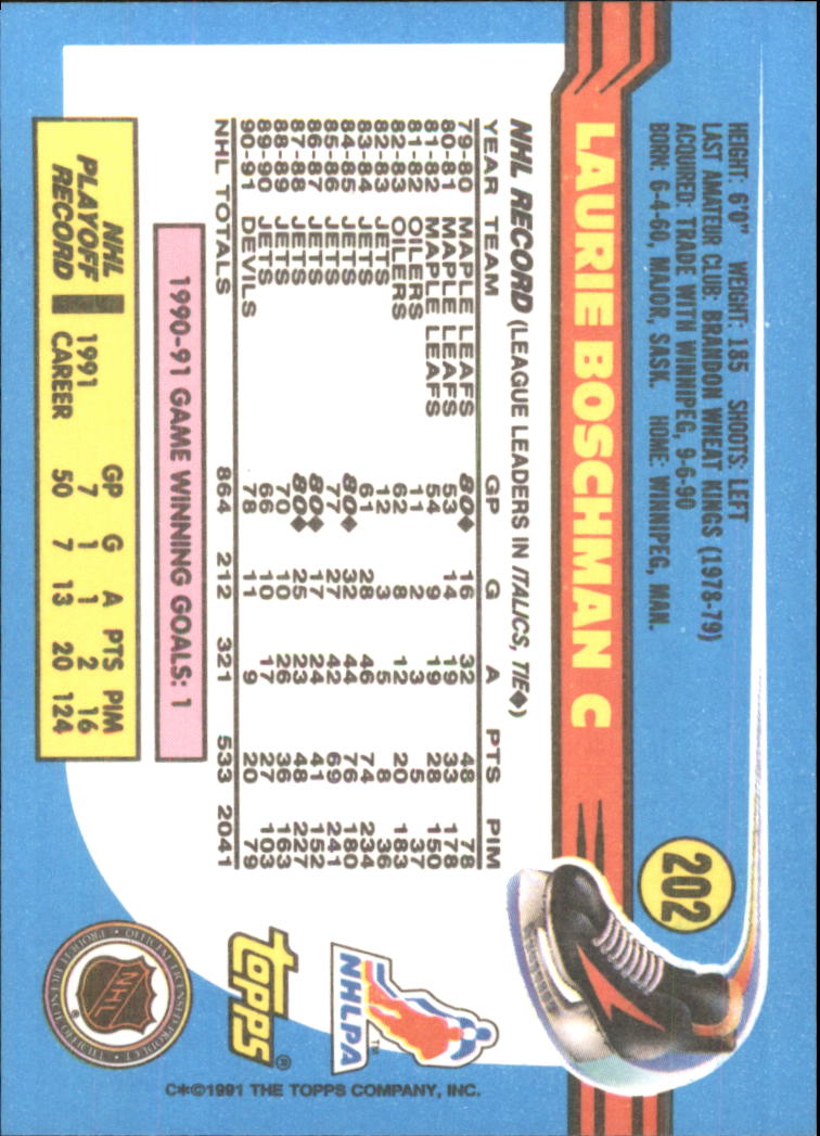 1991-92 Topps Hockey (Pick Card From List 1-307) C60 05-24 - Picture 329 of 495