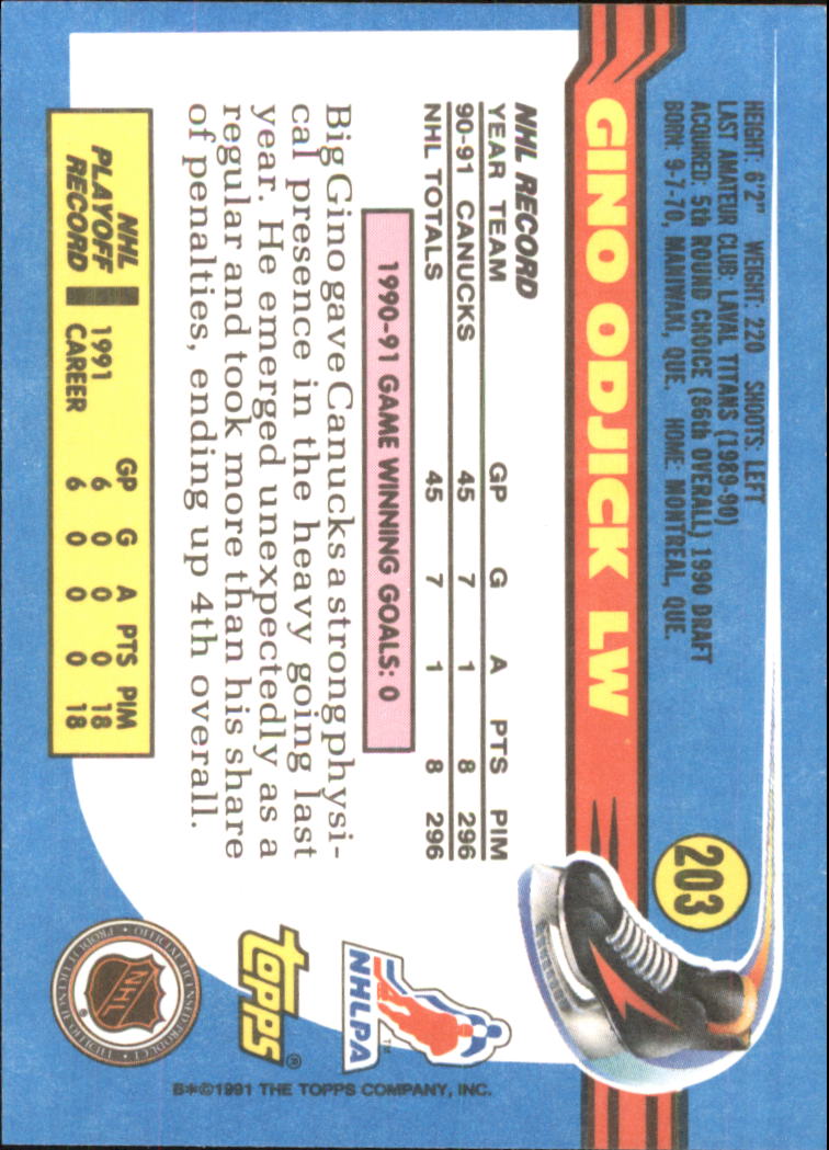 1991-92 Topps Hockey (Pick Card From List 1-307) C60 05-24 - Picture 331 of 495