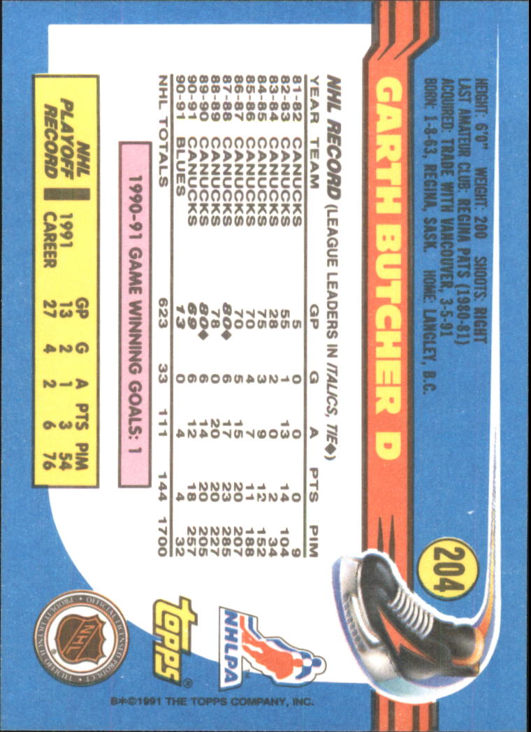 1991-92 Topps Hockey (Pick Card From List 1-307) C60 05-24 - Picture 333 of 495