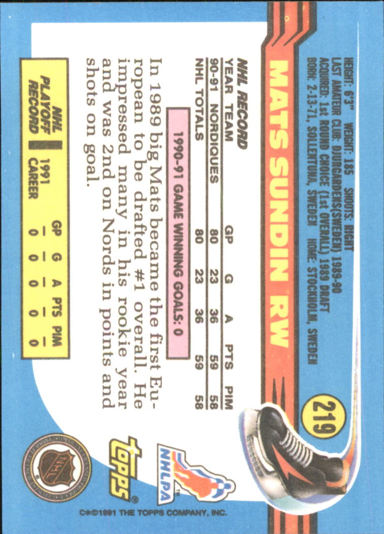 1991-92 Topps Hockey (Pick Card From List 1-307) C60 05-24 - Picture 357 of 495