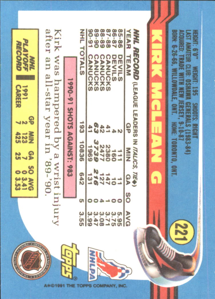 1991-92 Topps Hockey (Pick Card From List 1-307) C60 05-24 - Picture 359 of 495