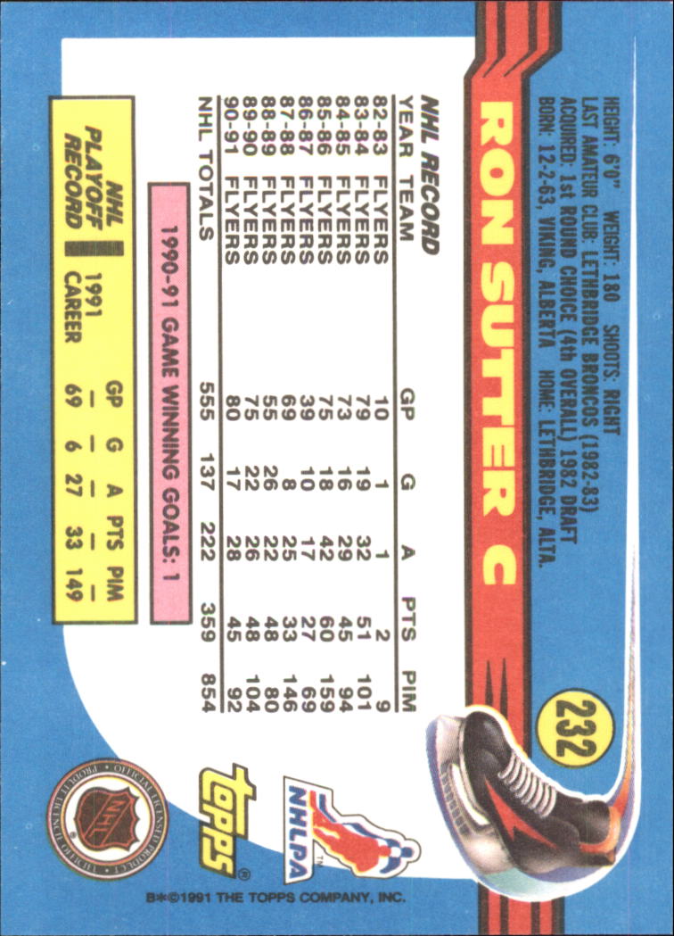 1991-92 Topps Hockey (Pick Card From List 1-307) C60 05-24 - Picture 377 of 495