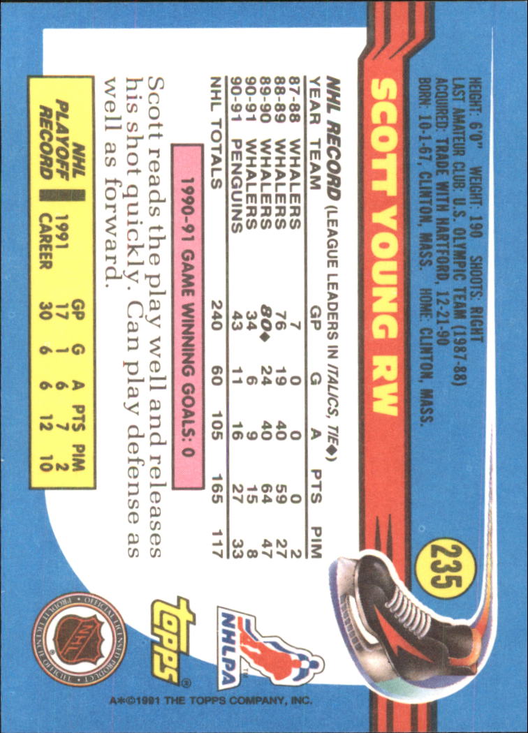 1991-92 Topps Hockey (Pick Card From List 1-307) C60 05-24 - Picture 383 of 495
