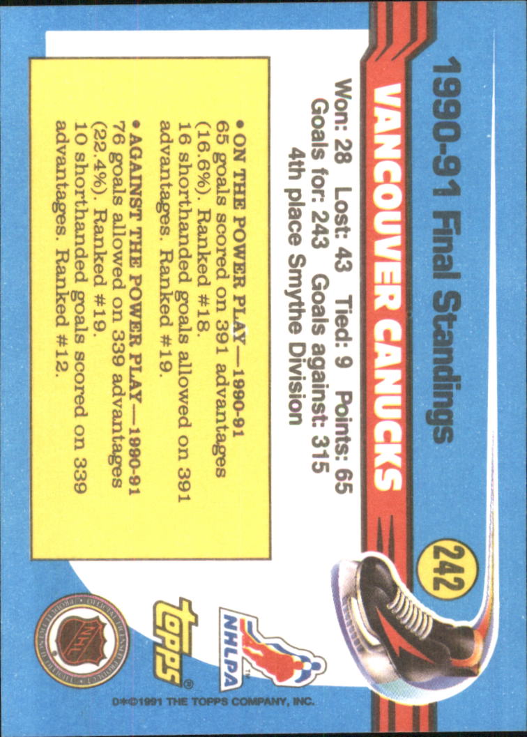 1991-92 Topps Hockey (Pick Card From List 1-307) C60 05-24 - Picture 395 of 495