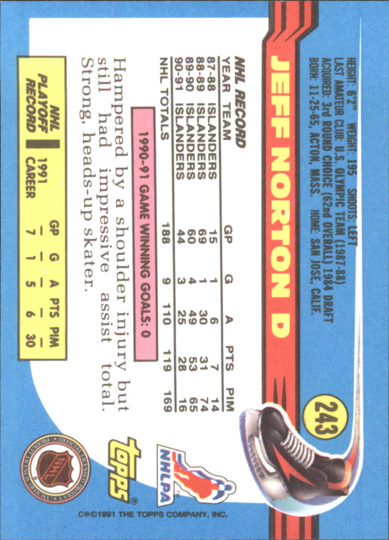 1991-92 Topps Hockey (Pick Card From List 1-307) C60 05-24 - Picture 397 of 495