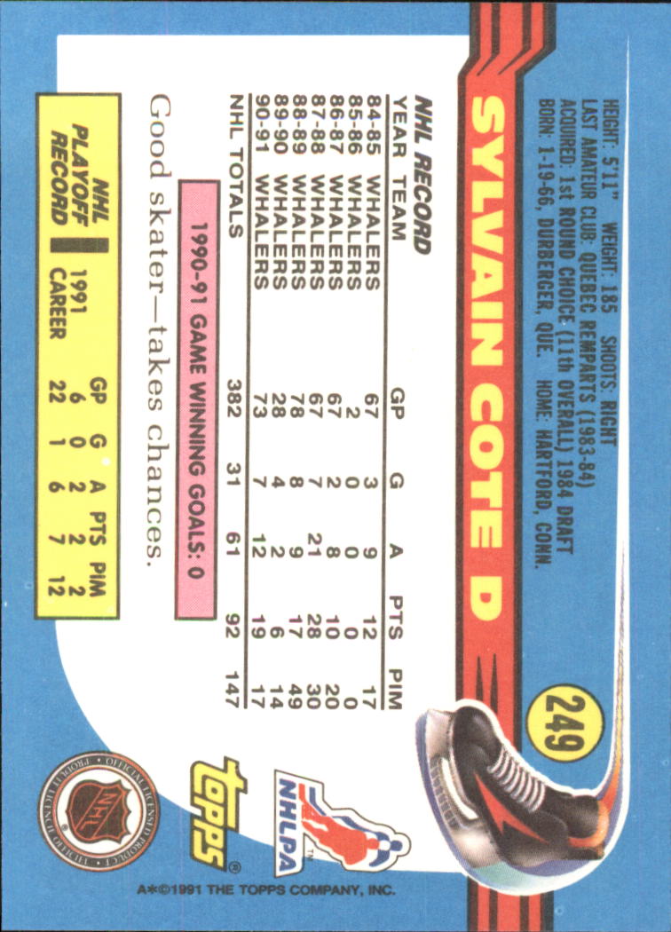 1991-92 Topps Hockey (Pick Card From List 1-307) C60 05-24 - Picture 407 of 495