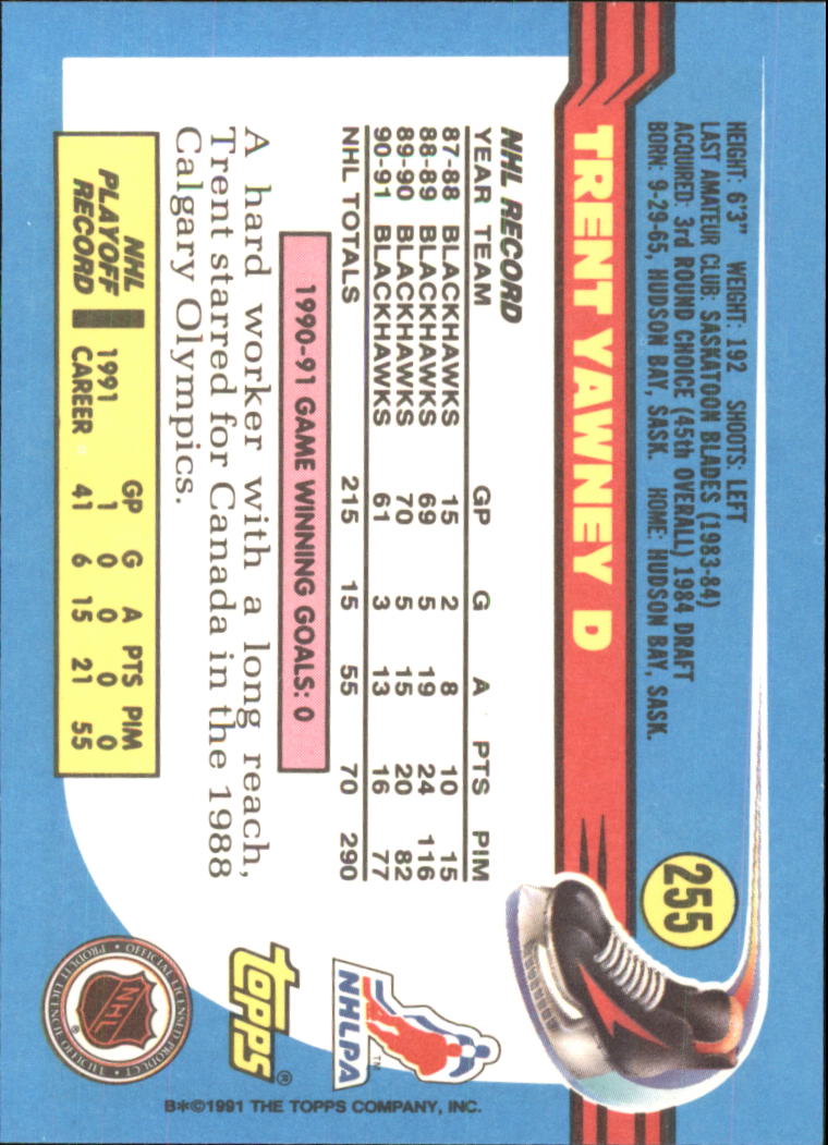 1991-92 Topps Hockey (Pick Card From List 1-307) C60 05-24 - Picture 417 of 495