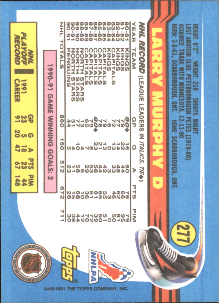1991-92 Topps Hockey (Pick Card From List 1-307) C60 05-24 - Picture 441 of 495